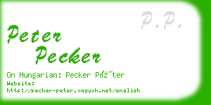 peter pecker business card